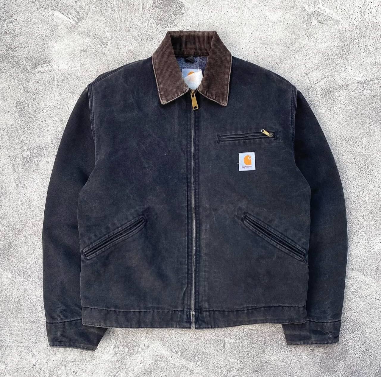 1990's Faded Black Carhartt Detroit Jacket JB105 BLK