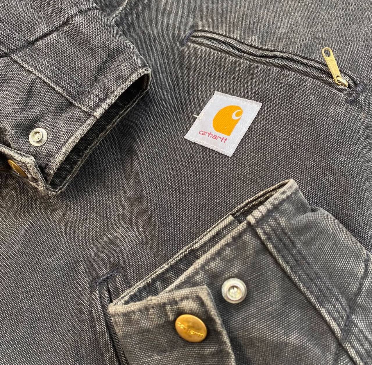 1990's Faded Black Carhartt Detroit Jacket JB105 BLK