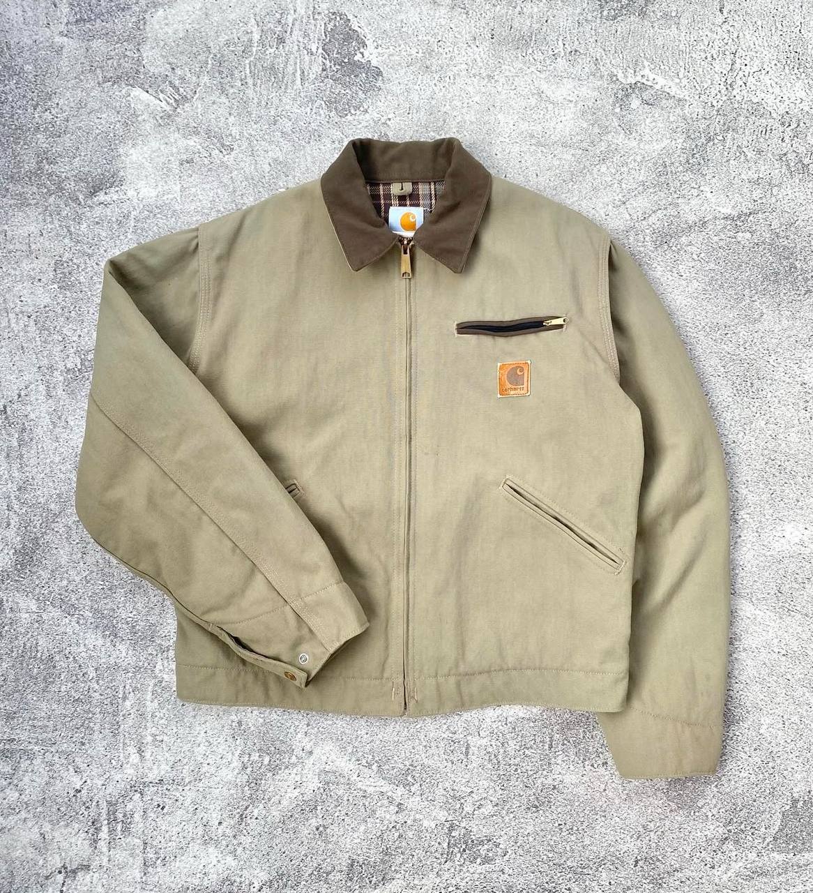 Vintage Carhartt Detroit Jacket J124 TAN Flannel-Nylon Duck