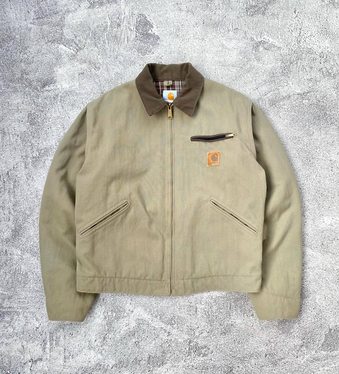 Vintage Carhartt Detroit Jacket J124 TAN Flannel-Nylon Duck