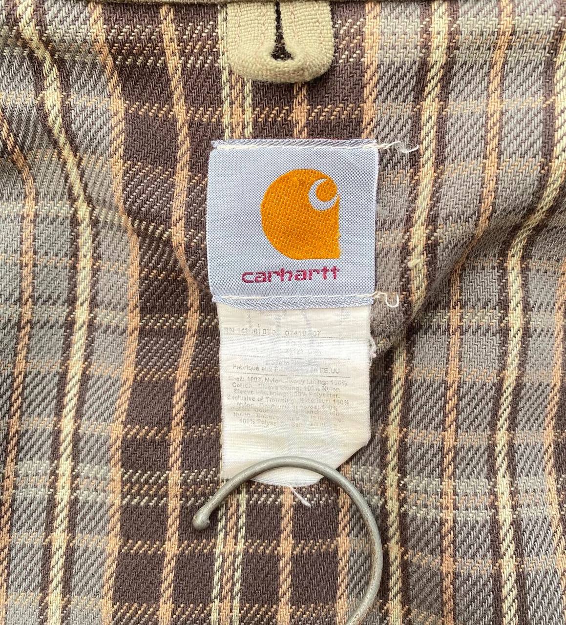 Vintage Carhartt Detroit Jacket J124 TAN Flannel-Nylon Duck