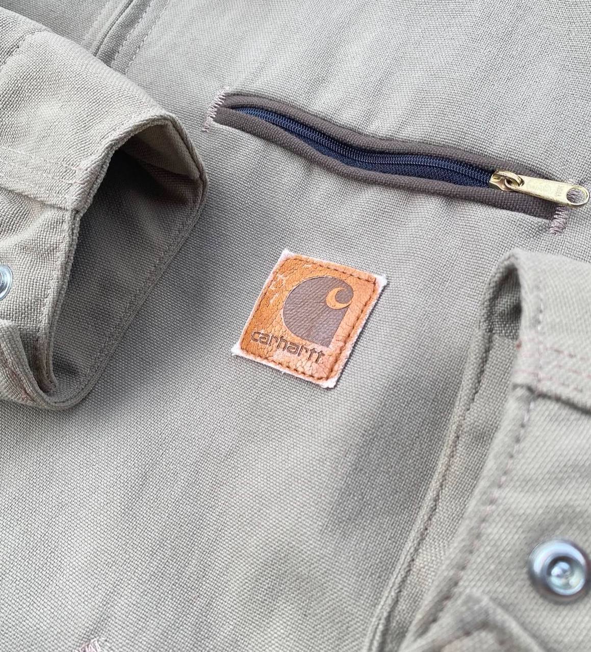 Vintage Carhartt Detroit Jacket J124 TAN Flannel-Nylon Duck