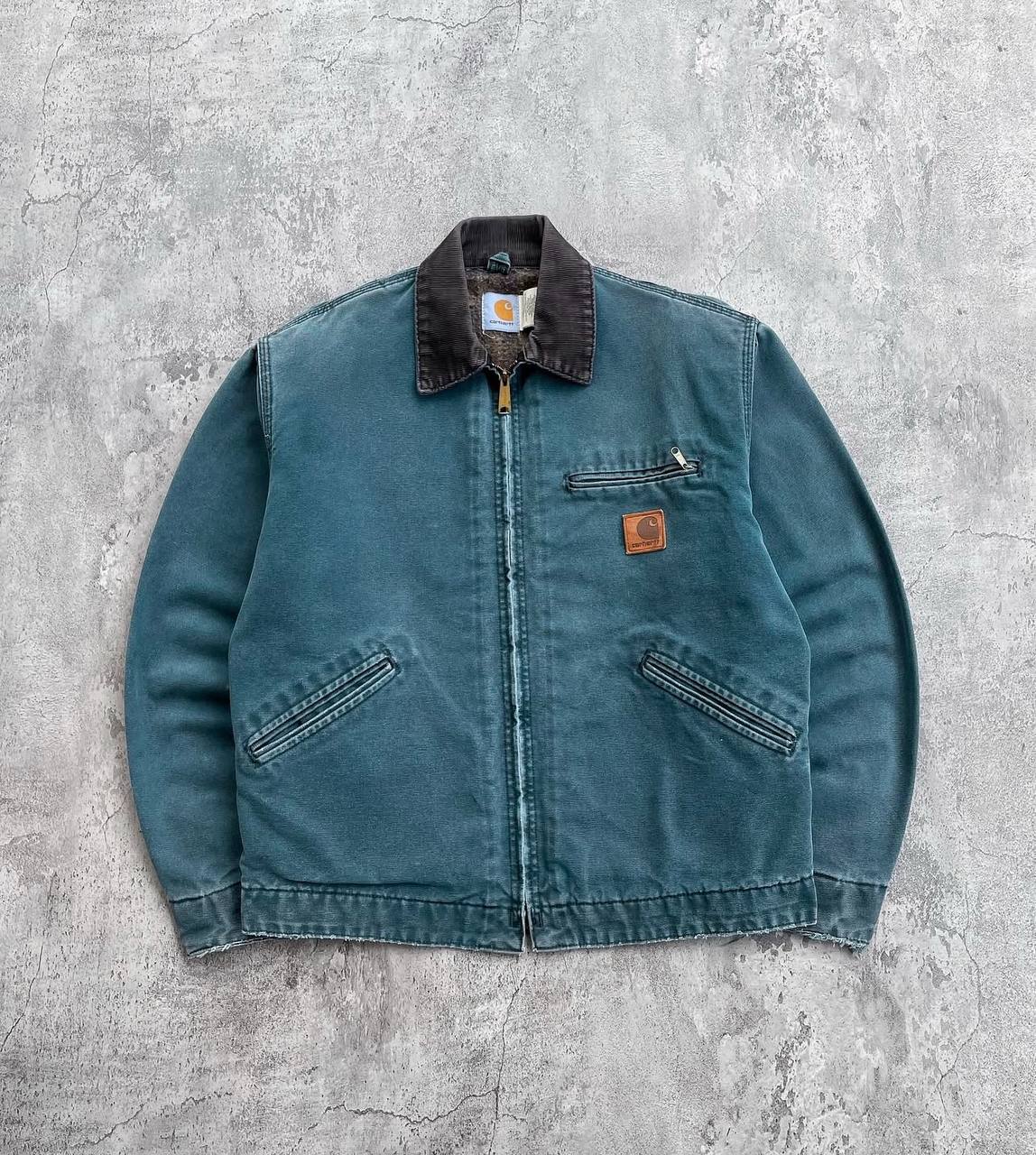 1999 Faded Hunter Green Vintage Carhartt Detroit Jacket J43 HTG
