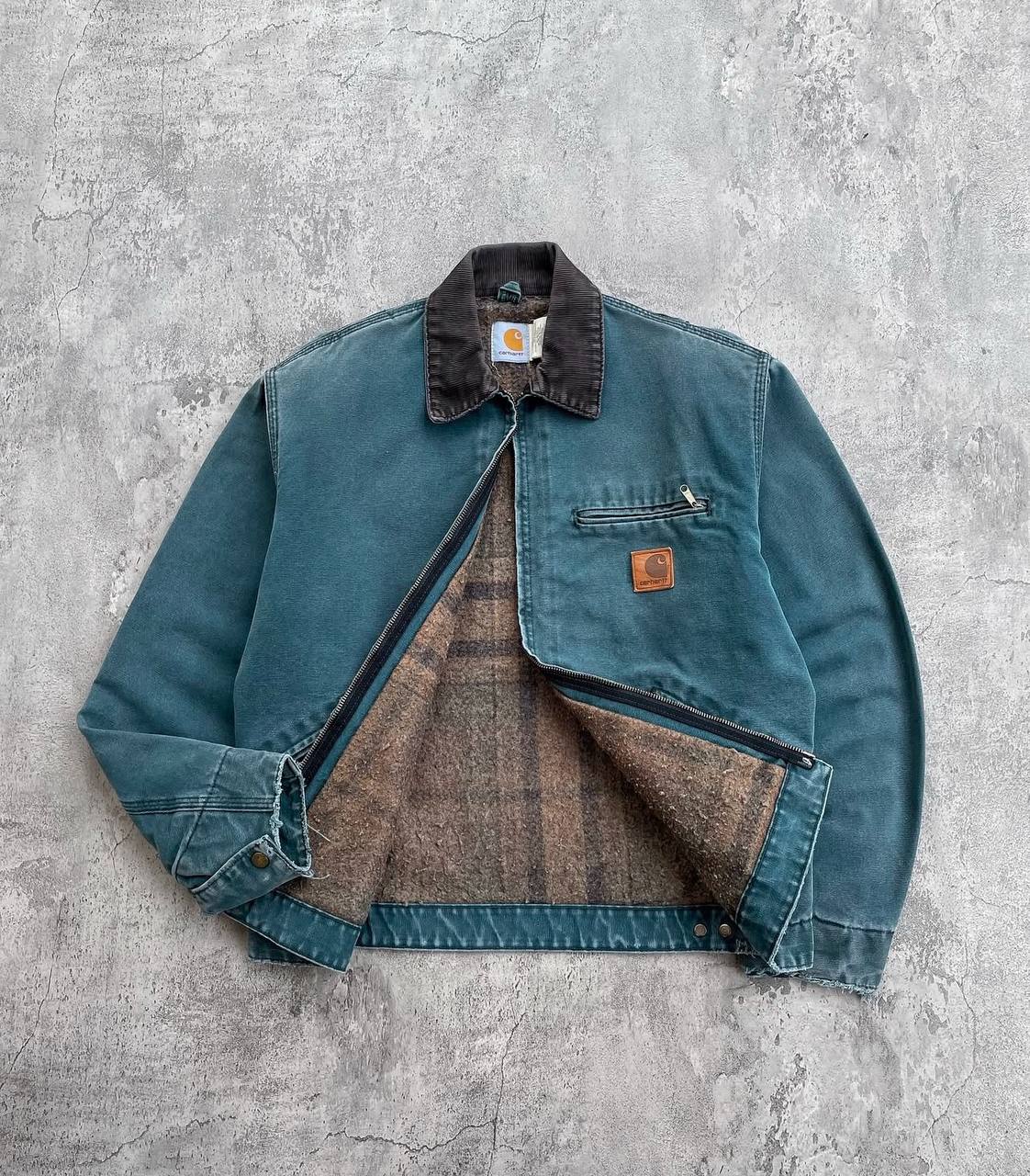 1999 Faded Hunter Green Vintage Carhartt Detroit Jacket J43 HTG