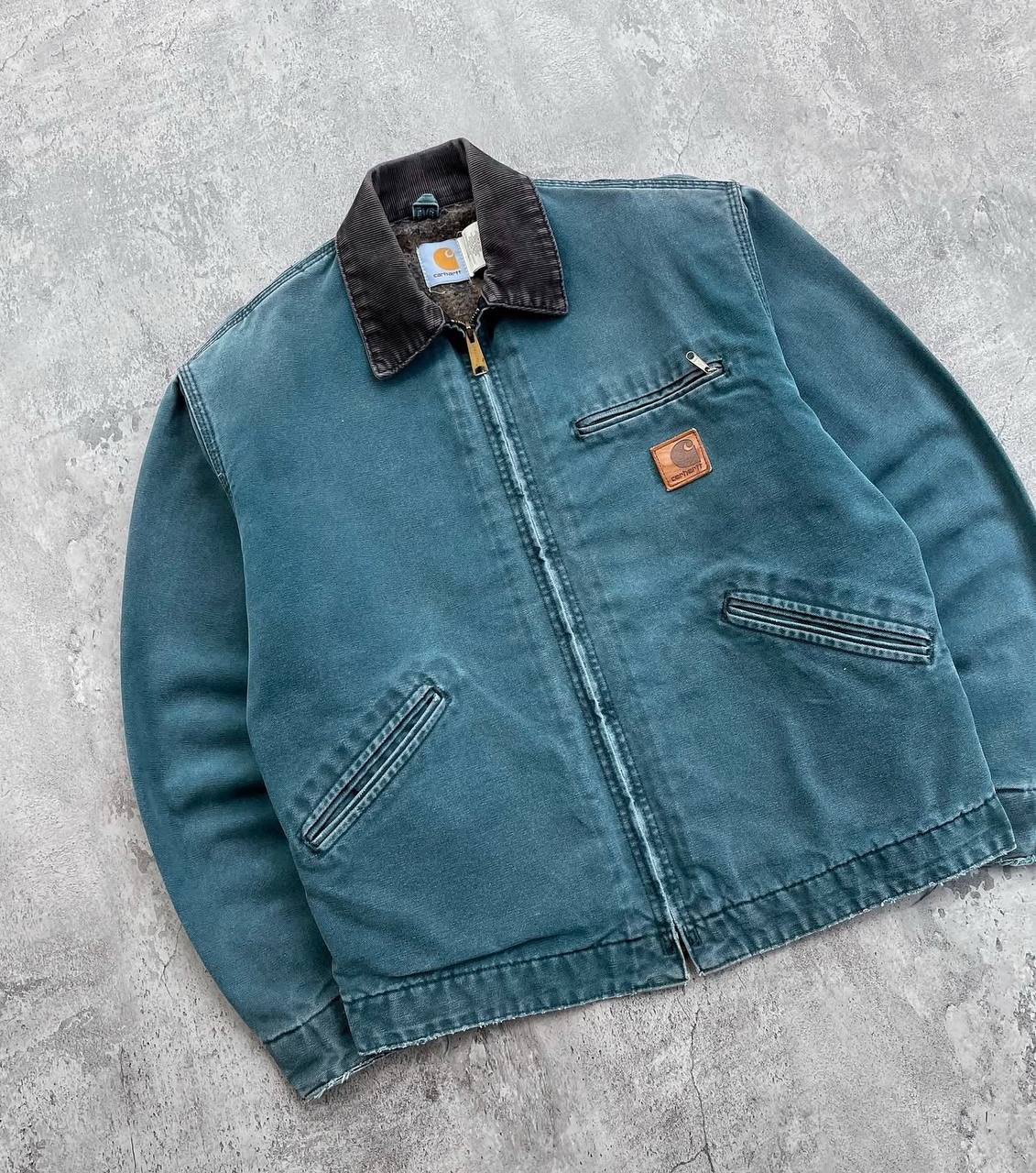 1999 Faded Hunter Green Vintage Carhartt Detroit Jacket J43 HTG